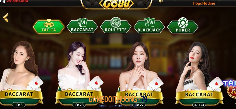 Live casino Go88 Siêu phẩm cá cược vạn người mê có gì hot? 